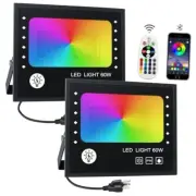 Led Flood Light Outdoor 600W Equivalent 60W Smart RGB Flood Light with APP