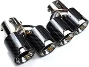 compatible with BMW 2021 2022 2023 G23 M440i G20 G21 M340i G42 M240i Blue Plating 4 Outlet Carbon Fiber Exhaust Head(Carbon fibre D)