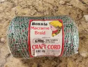Bonnie Macrame Braid Craft Cord Sage Dream 6mm 100 yards Vintage Pepperell NOS