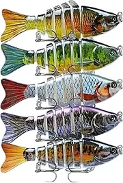 Robotic Swimming Bait - Lifelike Swim by Itself Segmented Swimbait Kit 5X - Swim Bait for Bass Fishing Multi-Jointed for Men Women
