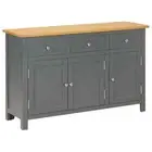 vidaXL Sideboard 110x33.5x70 cm Solid Oak Wood BMG
