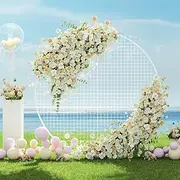 2M Round Backdrop Stand Wedding Background Decoration Party Flower Balloon Net