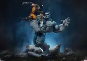 Sideshow Marvel Incredible Hulk Grey Hulk vs Wolverine Maquette Statue In Stock