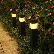 Outdoor LED Lawn Lamp IP65 Waterproof Outdoor Garden Post Bollard Light Column Lamp Aluminum Pathway Driveway Floor Lawn Landscape Lighting Plug-In Lights Vill