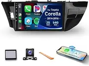 2G+64G- Car Radio for Toyota Corolla/Levin 2014-2017 with Wireless Carplay/Android Auto, Android Car Stereo 10.1 inch Touch Screen GPS Navi WiFi Bluetooth FM/RDS Mirror Link SWC Backup Camera