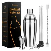 Cocktail Shaker Bartender Kit - 5PCS Martini with Strainer Muddler Spoon