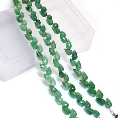 AAA Strawberry Quartz Tulip Flower Buds Teardrop Drill Drops Briolette 6" Strand