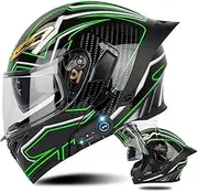 DOT Approved Flip Up Integrated Helmet, Bluetooth Motorcycle Helmet Modular Motorcycle Helmet for Adult Motorcycle Street Bike Moped Racing etc Various Rides Adult Unisex (S~XXL)