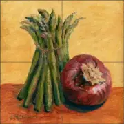 Asparagus Tile Backsplash Joanne Morris Margosian Vegetable Art Ceramic JM067