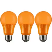 A19 Orange LED Bulb - Non-Dimmable Colored Light Bulb, 3W, 65LM with E26