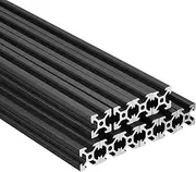 uxcell 10 Pcs V Slot 2020 Aluminum Extrusion European Standard 400mm 15 Inch Length Anodized Rail Black for CNC DIY 3D Printer and Industrial