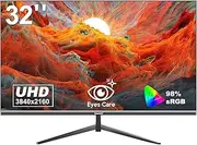 Gawfolk 32 Inch UHD (3840 x 2160) 4K High Resolution，60Hz Ultra-Thin Bezel Computer Monitor ，with HDMI, Home Office Business PC Monitor, Black
