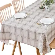 TruDelve Heavy Duty Vinyl Table Cloth for Kitchen Dining Table Wipeable PVC Tablecloth for Rectangle Table (54'' x 78'', Lattice-3)