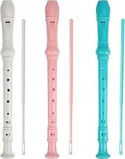 Soprano Recorder Descant Flauta Recorder 8 Hole ABS Clarinet German Style Treble flute C Key for Kids Children With Fingering Chart Instructions with Cleaning Rod Bag 3 pack