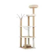 Alopet Cat Tree Tower Rattan Scratching Post Scratcher Cats Condo House 164cm