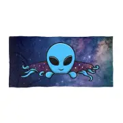 Peeking Alien Extraterrestrial Beach Towel ET UFO OctoAlien Tentacle Smirk