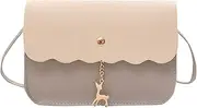 [Generic] Women Messenger Bag Color Matching Fashion New Pattern Personalized Lace Deer Mobile Phone Bag Wallet Work Tote Shoulder Bag
