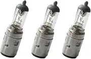 Pack of 3 bulbs S2 bulb, 12 V, 35/35 W, BA20d socket, Bilux halogen light bulb, for scooters, ATV, motorcycles and cars