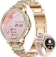 LIGE Smart Watch for Women Answer Make Calls,1.32" Diamond Fitness Tracker Watch with Message Reminder 20 Sports Modes Smartwatch for Android iOS Rose Gold