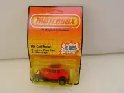 1983 MATCHBOX SUPERFAST #73 RED MODEL A FORD HOT ROD NEW ON DAMAGED CARD