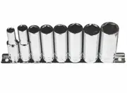 SP Tools SP20243 - Socket Set 3/8" Drive 8 Piece SAE Deep Sockets C/W Socket Rail