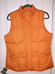 Vest Talbots Womens Orange Puffer Size M Polyester Down Filled Zipper New NWT