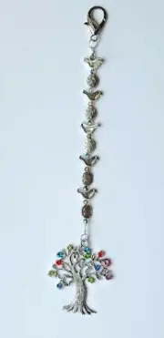 Tree of life with birds Pendant/suncatcher with silver clasp
