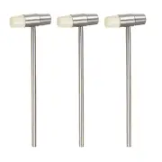 3pcs Double Face Plastic Metal Hammer 5" Round Mallet with Soft/Hard Tips, White