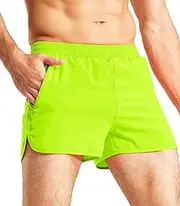 [MIER] Men's Quick Dry Running Shorts Lightweight Workout Training Shorts with Liner, Zip Pockets, 3 Inch Inseam