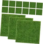 Toddmomy 15pcs Artificial Grass: Realistic Turf for Crafts 15 X 15cm Faux Moss for Garden Decor Miniature Landscape Model Making