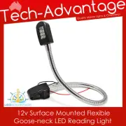 12V 6 WATT SURFACE MOUNT GOOSENECK FLEXIBLE LED READING LIGHT - BOAT/CARAVAN/BED