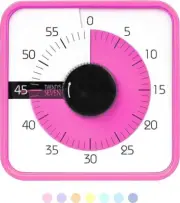 Countdown Timer 7.5 inch; 60 Minute 1 Hour Visual Timer – Classroom - Pink