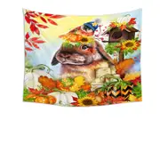 Cute Autumn Greetings Bunny Tapestry