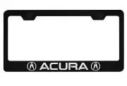 Black License Plate Frame with Cap For Acura