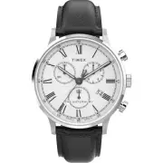 TIMEX Leather Men White Analog Dial Watch- Tw2U88100Uj