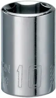 Shallow Socket, Metric, 1/4-Inch Drive, 10Mm, 6-Point (CMMT43508)