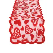 Valentine Table Runner, Valentine Table Runner, Red Lace Table Runner, Love H...