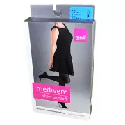 Mediven Sheer & Soft Compression Stockings Over Calf Ebony Sz 15-20 V Open Toe