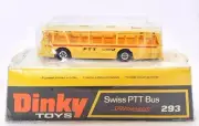 Dinky Toys 1:72 SWISS PTT POSTAL BUS Type VICEROY 37 Model Car #293 MIB`76 RARE!