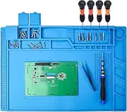Anti-Static Soldering Mat Preciva 500℃ Heat-resistant Magnetic Multi-purpose Work Station Pad for Soldering Brazing Phone Watch Repair (40 x 30 cm)