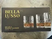 NEW Bella Lusso (Set Of 4) Whiskey Glasses 12oz American Quality w/Italian Soul