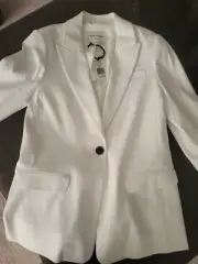New Sportscraft Brianna Blazer White Linen size 8 RRP$369.95