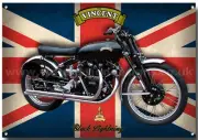 LGE A3 SIZE VINCENT BLACK LIGHTNING MOTORCYCLE METAL SIGN,VINTAGE