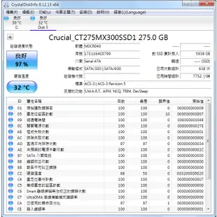 美光 Micron Crucial MX300 CT275MX300SSD1 275G 275GB SSD 固態硬碟