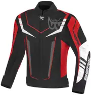 Berik Radic Evo Plus Waterproof Motorcycle Textile Jacket, black-white-red, Size 52 for Men Black White Red