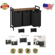 Durable Rectangular Laundry Sorter with 3 Bags and Top Shelf for Storage Needs