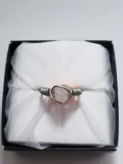 Silver Rose Quartz Ring Size 5.5