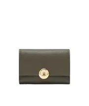 Pebble small vertical wallet in pebble grained calfskin One size green