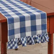 Wicklow Ruffled Table Runners - China Blue