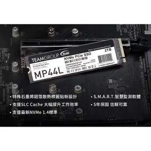 TEAM 十銓 MP44L M.2 PCIe Gen4x4 SSD 1TB 2TB 固態硬碟